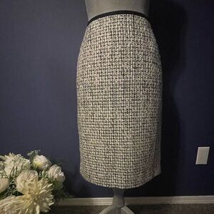 Calvin Klein Black and White Tweed Skirt